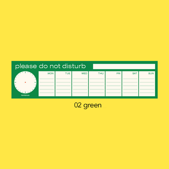 Green - PAPERIAN Do Not Disturb Dateless Weekly Desk Planner Pad