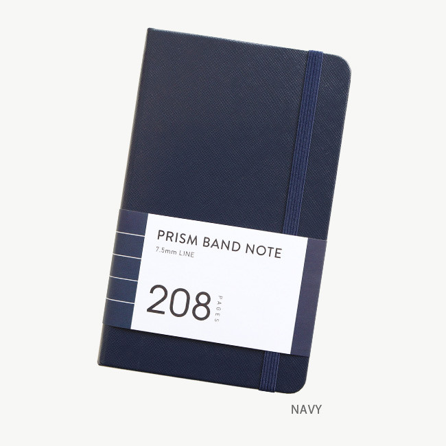 Navy - Indigo Prism 208 Hardcover Lined Notebook With Elastic Band