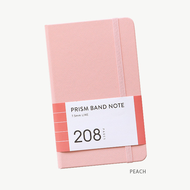 Peach - Indigo Prism 208 Hardcover Lined Notebook With Elastic Band