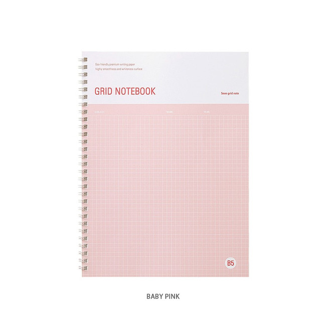 Baby pink - Fulfill Yourself B5 Twin Wire Grid Notebook