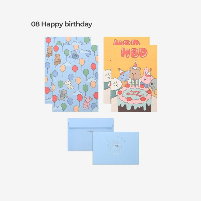 Happy birthday - Dailylike My Buddy Daily Letter and Envelope Set 05-08