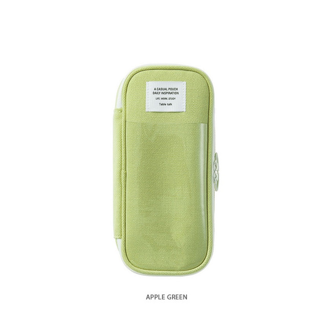 Apple green - Table Talk Archive Double Zippers Pencil Case