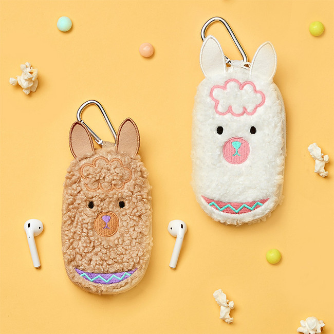 Fluffy Lama Earbuds Case for AirPods Galaxy Buds