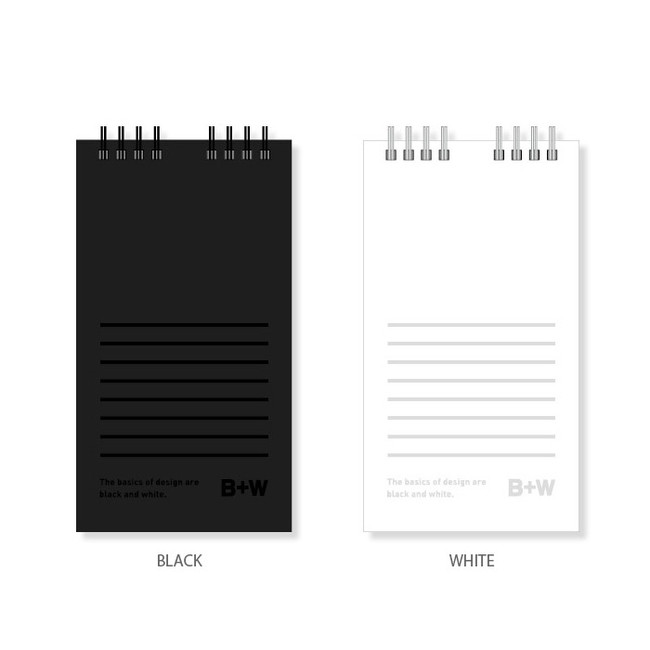 Color - Ardium B+W Wirebound Long Lined Notepad