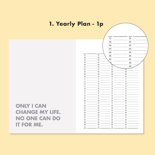 Yearly plan - Ardium Perfect Study Club Dateless Daily Planner Scheduler