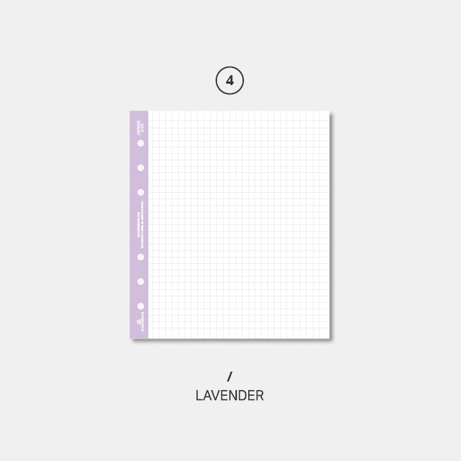 Lavender - Second Mansion Grid 6-ring A6 notebook Paper Refills