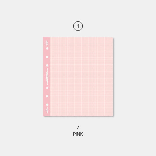 Pink - Second Mansion Color Grid 6-ring A6 notebook Paper Refills