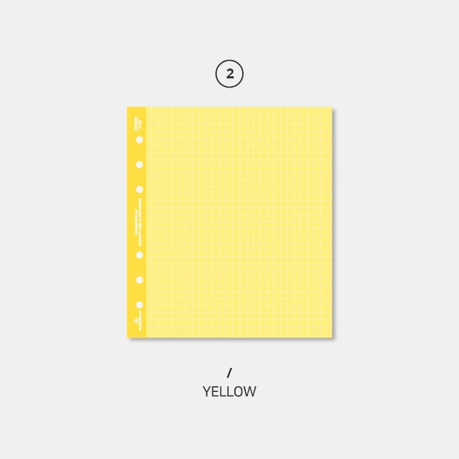 Yellow - Second Mansion Color Grid 6-ring A6 notebook Paper Refills