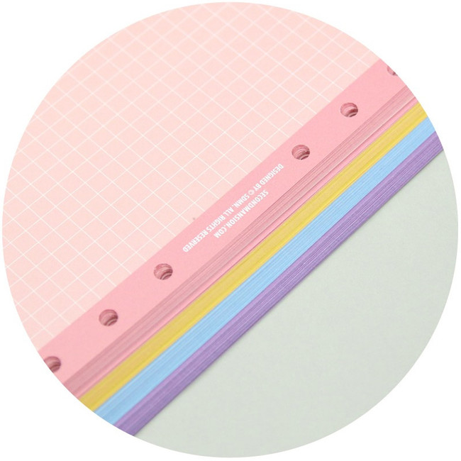 4 colors - Second Mansion Color Grid 6-ring A6 notebook Paper Refills