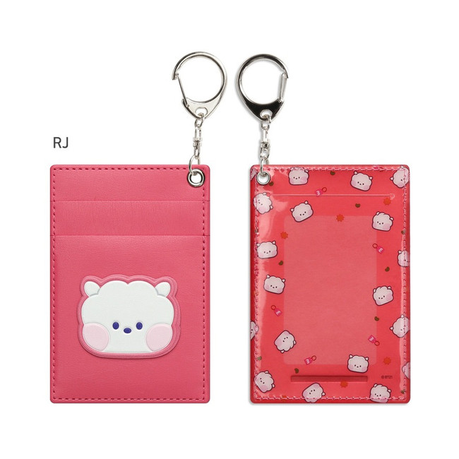 RJ - BT21 Minini Leather Patch Card Holder with Keyclip