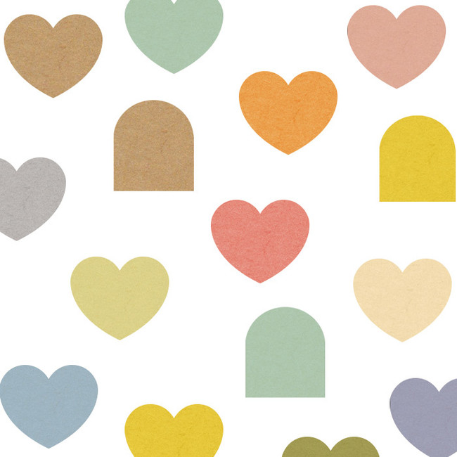 Todaygoods Craft Color Paper Arch Heart Sticker Pack