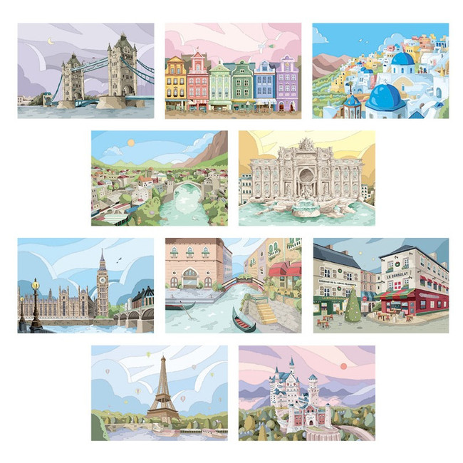 Ardium Go Travel Emotional Illustration Postcard Set