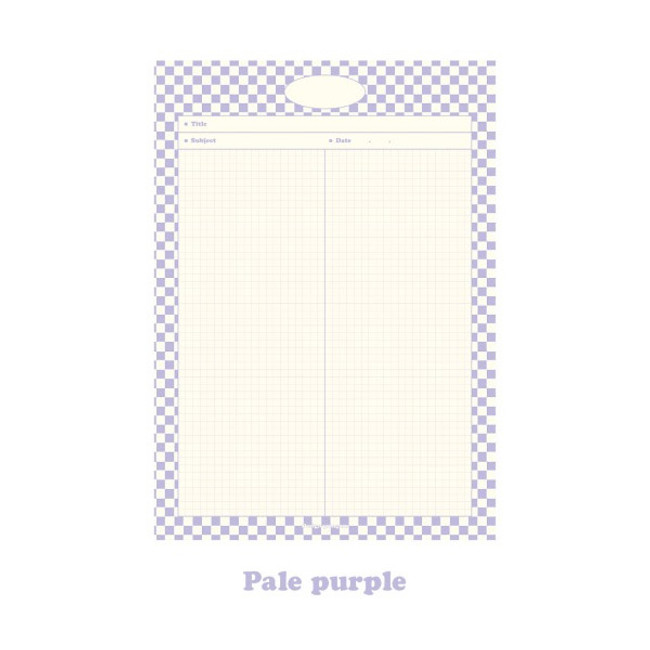 Pale Purple - DESIGN GOMGOM Monogram Checkboard B5 Grid Writing Notepad