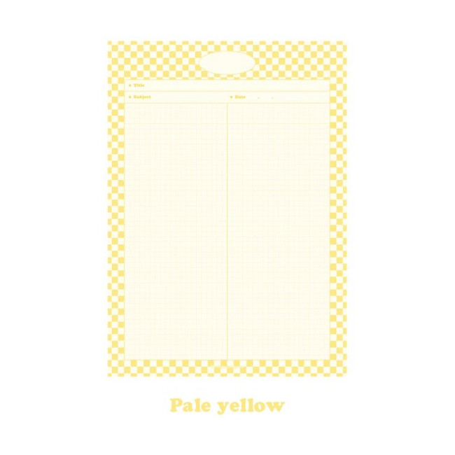 Pale Yellow - DESIGN GOMGOM Monogram Checkboard B5 Grid Writing Notepad