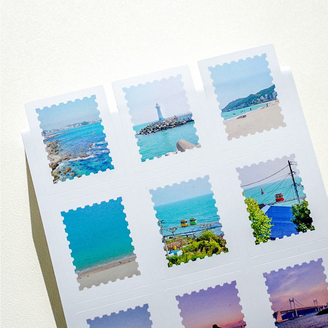 Detail of Busan Vibe Post Stamp Sticker Sheet Set