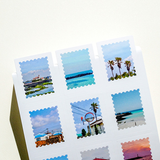 Detail of Meri Film Jeju Vibe Post Stamp Sticker Sheet Set