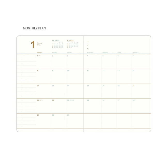 Monthly plan - 2023 Notable memory slim B6 dated monthly planner