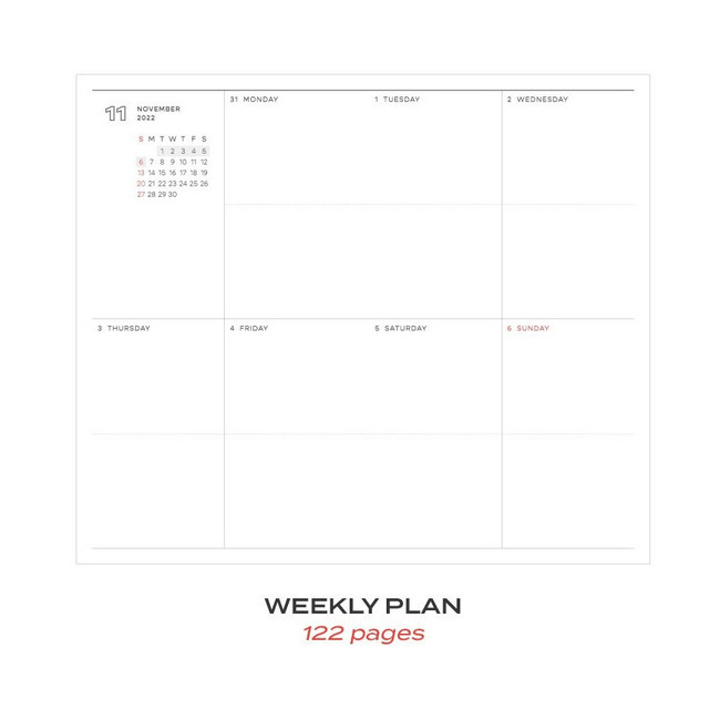 Weekly plan - 2023 Simple Small Dated Weekly Planner