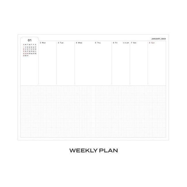 Weekly plan - 2023 Simple A5 Medium Dated Weekly Planner