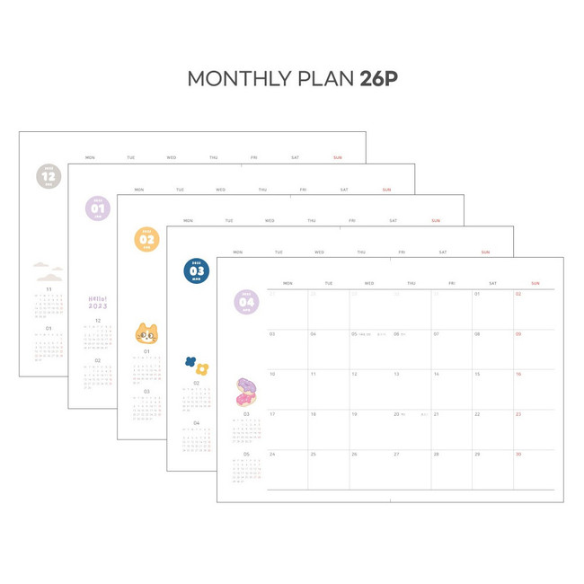 Monthly plan - 2023 Les Beaux Jours Pocket Dated Weekly Planner