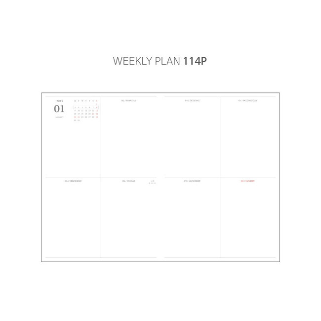 Weekly plan - 2023 Mon Journal A5 Dated Weekly Diary Planner