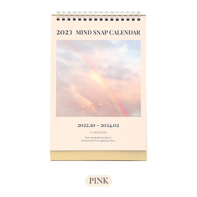 Pink - 2023 Mind Snap Standing Flip Desk Calendar