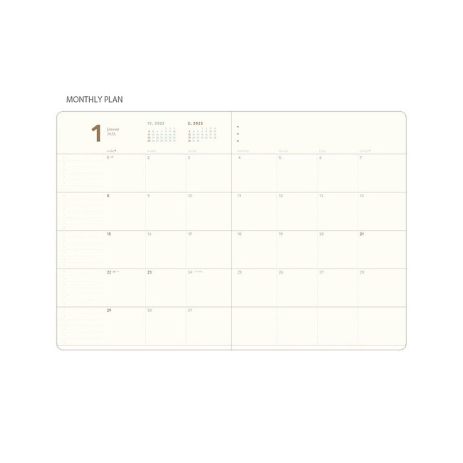 Monthly plan - 2023 Making Memory B5 Dated Weekly Planner Diary