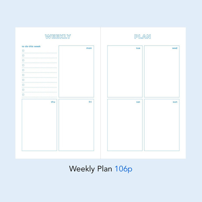 Weekly plan - Goal Planning Tracker Dateless Weekly Diary Planner