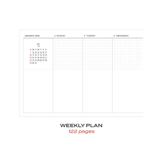 Weekly plan - 2023 Simple Horizontal Dated Weekly Planner