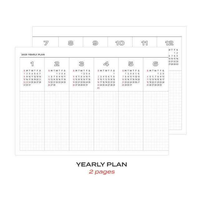 Yearly plan - 2023 Simple Horizontal Dated Weekly Planner