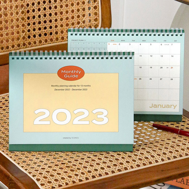 2023 Monthly Guide Standing Flip Desk Calendar