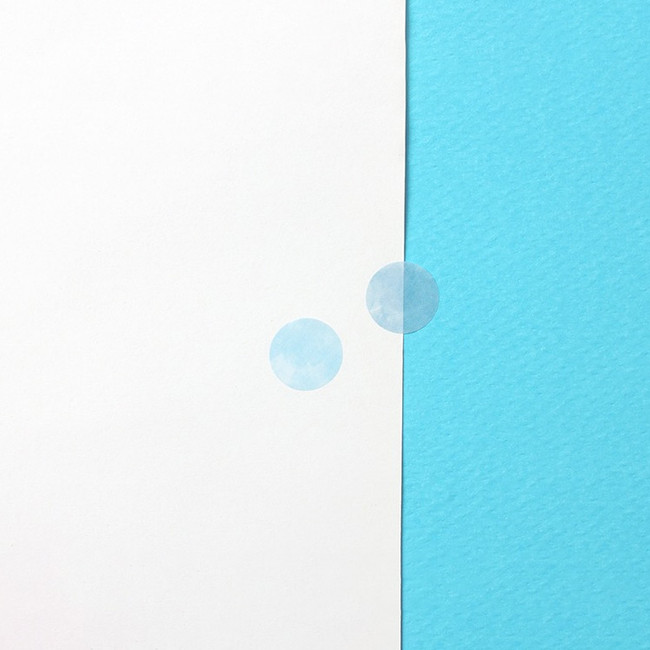 Detail of Sky Blue Gradation 3PM Circle Paper Sticker