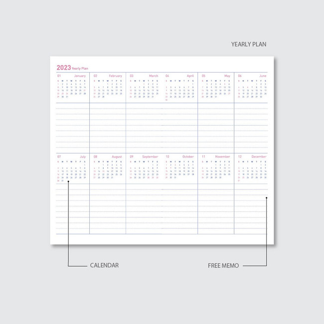 Yearly plan - 2023 Flower Long Dated Weekly Planner