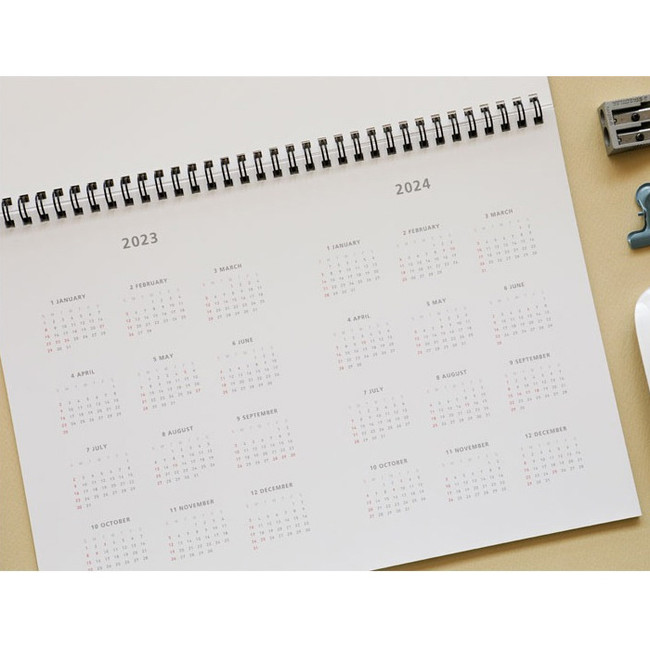 Calendar - 2023 Dual A4 Wirebound Dated Monthly Desk Planner