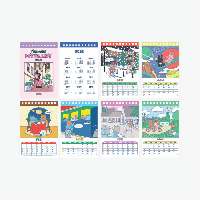 Monthly calendar - 2023 My Buddy Small Standing Flip Desk Calendar