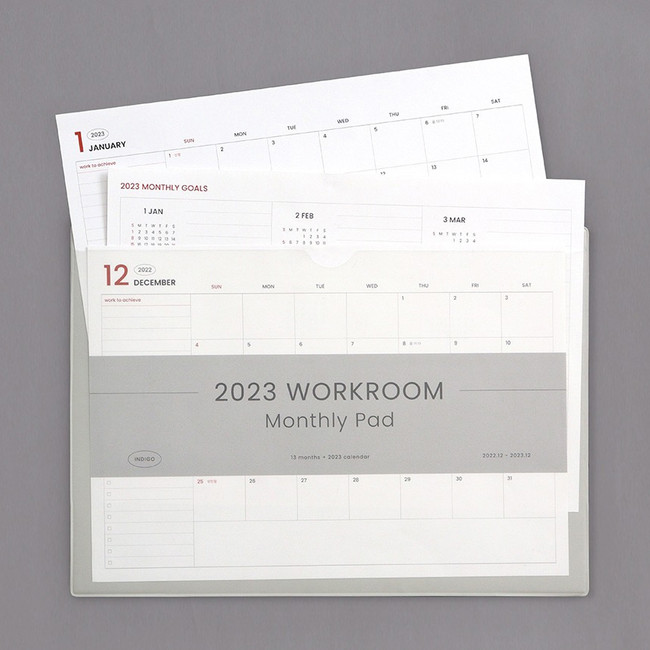 2023 Official Workroom Monthly Desk Pad Calendar