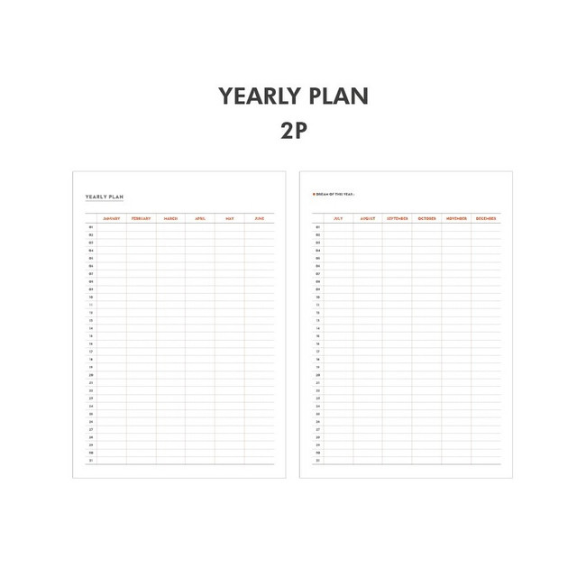 Yearly plan - Poetry B6 Dateless Weekly Diary Planner
