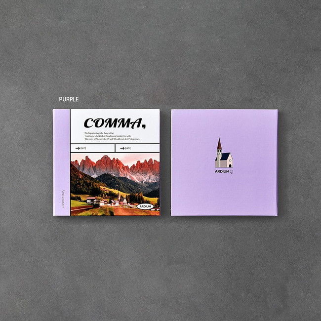Purple - Ardium A Day's Rest Area Comma Dateless Daily Diary Planner