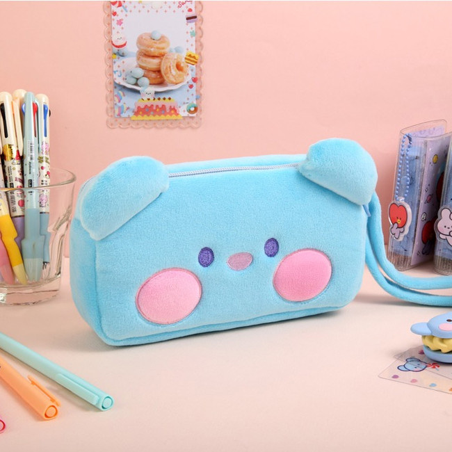 BT21 Minini KOYA Plush Double Pockets Zipper Pencil Case