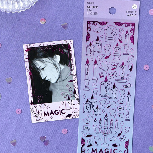 Purple magic - Glitter Line Twinkle Slim Sticker Pack