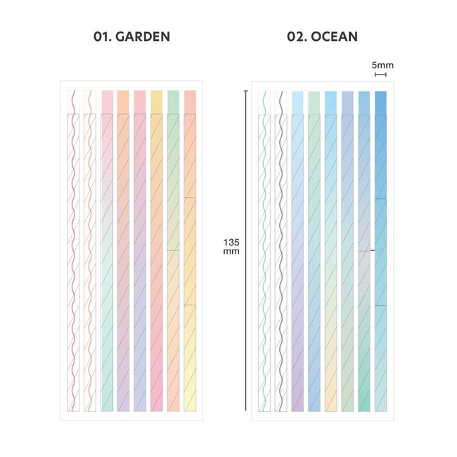 Iconic Index Long Highlighter Sticky Note Set