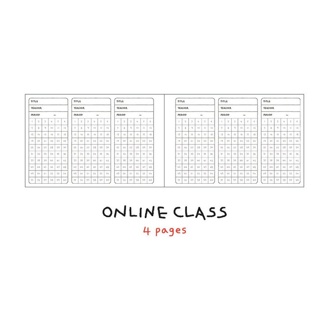 Online class - Doodle 6 Months Undated Weekly Study Planner