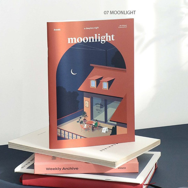 07 moonlight - Iconic Haru A5 Lined Notebook