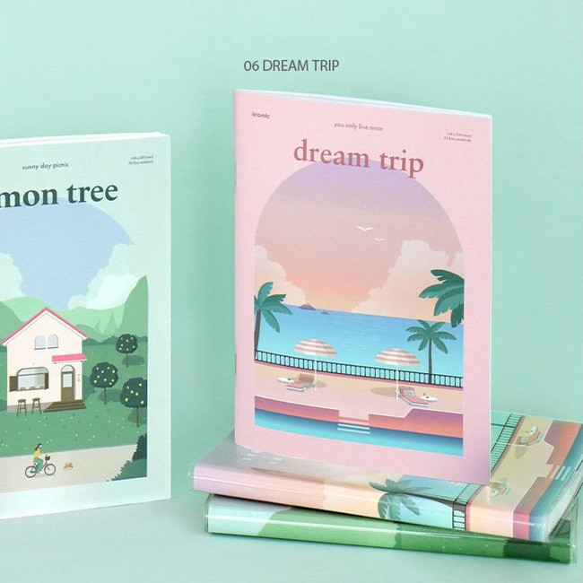 06 dream trip - Iconic Haru A5 Lined Notebook