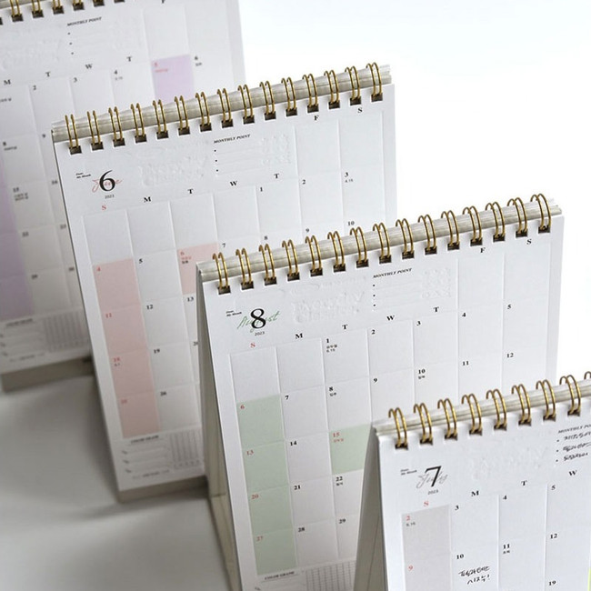 Wire binding - Play Obje 2023 Cube Press lined Monthly Standing Calendar
