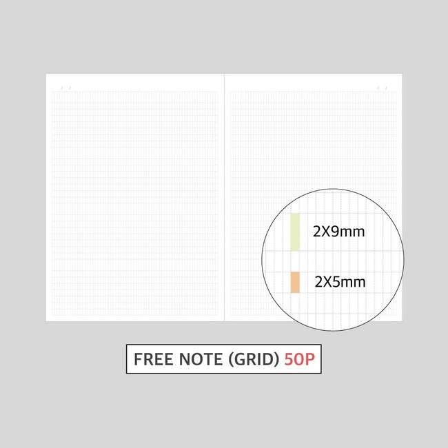 Free note(grid) - O-check One Ordinary Day Dateless Monthly Diary Planner