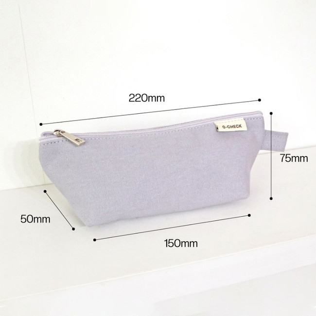 Size - O-check Canvas Standard Zipper Pencil Case