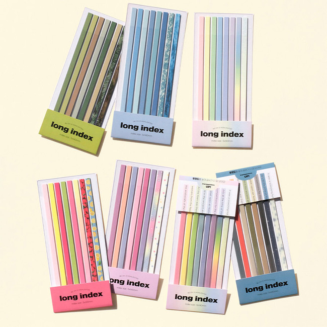 After The Rain Long Index Highlighter Sticky Note Set