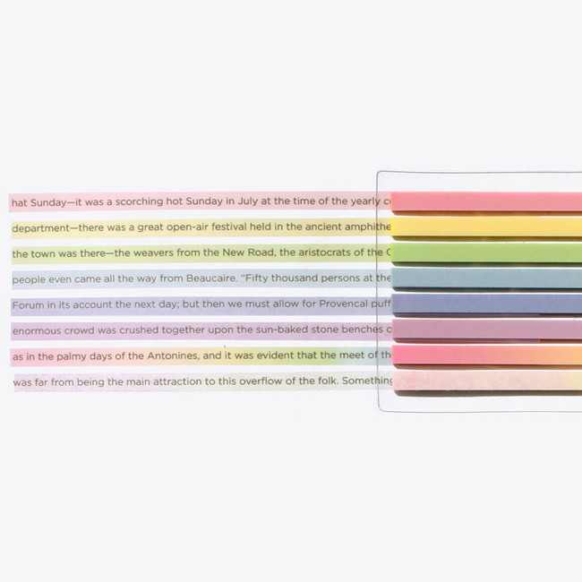 Pastel rainbow(Clear) - After The Rain Long Index Highlighter Sticky Note Set