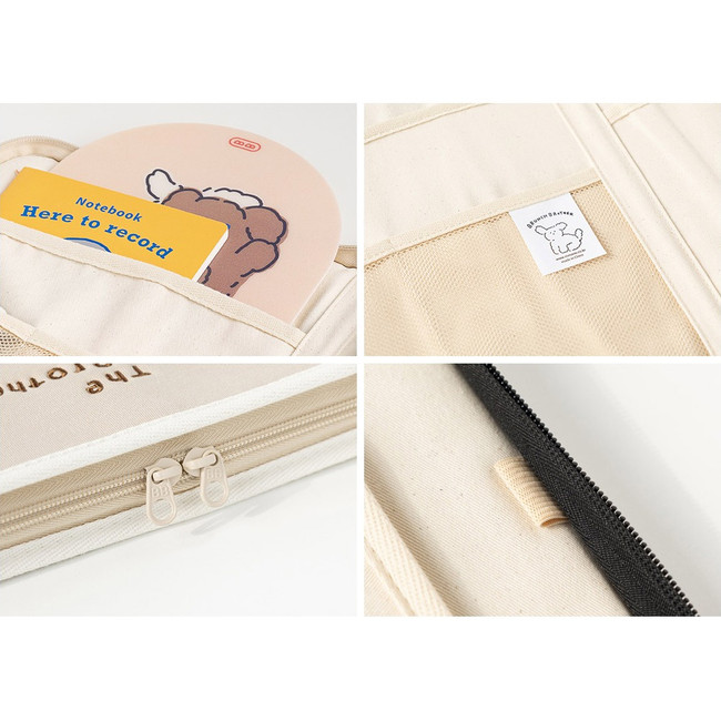 detail of ROMANE Poodle Brothers 11" iPad Tablet Zipper Case Bag